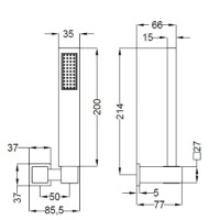 Душевой набор хром, ручка хром Cezares Levico LEVICO-KD-01-Cr