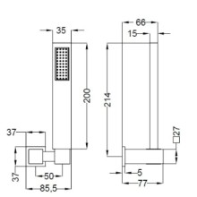 Душевой набор хром, ручка хром Cezares Levico LEVICO-KD-01-Cr