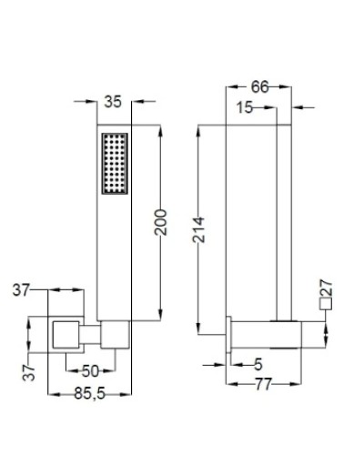 Душевой набор хром, ручка хром Cezares Levico LEVICO-KD-01-Cr