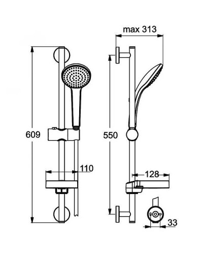 Душевой гарнитур Ideal Standard Ideal Rain Soft B9412AA Хром