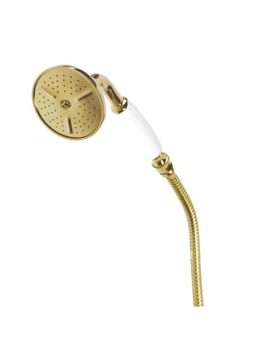 Ручной душ со шлангом 150 см золото 24 карат, ручка белая Cezares DEF-03/24-Bi