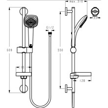 Душевой гарнитур Ideal Standard IdealRain Cube M3 B0008AA