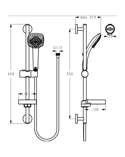 Душевой гарнитур Ideal Standard IdealRain Cube M3 B0008AA