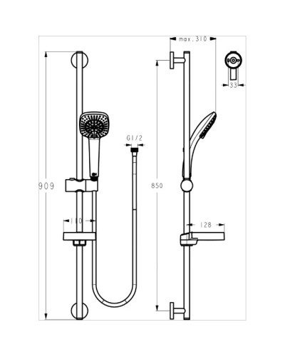 Душевой гарнитур Ideal Standard IdealRain Cube M3 B0012AA
