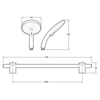 Душевой гарнитур Jacob Delafon Citrus E12980-CP Хром