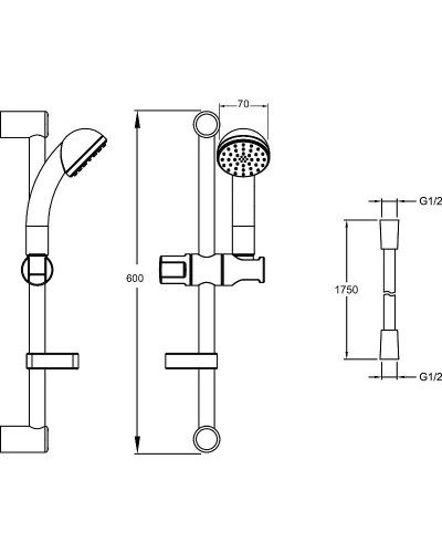 Душевой гарнитур Jacob Delafon Eco E14320-CP Хром