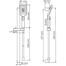 Душевой гарнитур WasserKRAFT A145 Хром