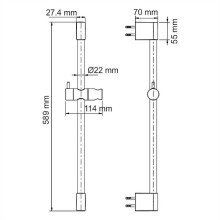 Душевая штанга WasserKRAFT Glan A191 Черная глянцевая