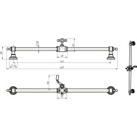 Душевая штанга Boheme Imperiale 417 Золото