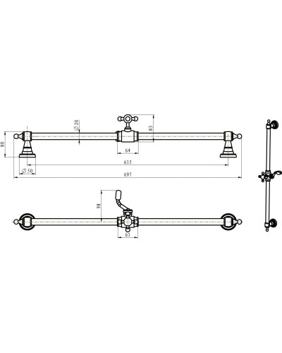 Душевая штанга Boheme Brillante 418 Хром