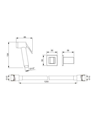 Гигиенический душ Timo SG-3054/03 Черный матовый