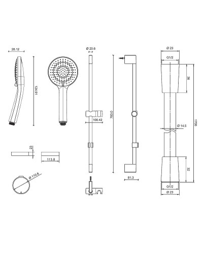 Душевой гарнитур Jacob Delafon Elite E32910-CP Хром