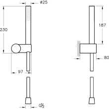 Душевой гарнитур Vitra Origin 1F A4554336 Черный матовый