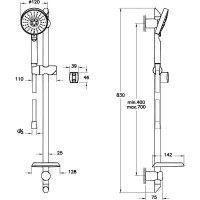 Душевой гарнитур Vitra Master Slot 3F A45691EXP Хром