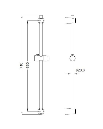 Душевая штанга 71 см IDDIS A31552
