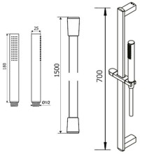 Душевой гарнитур Excellent Lino AREX.SS.060CR Хром