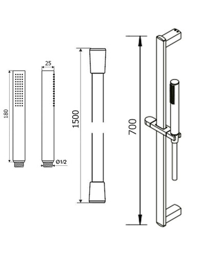 Душевой гарнитур Excellent Lino AREX.SS.060CR Хром