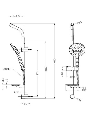 Душевой гарнитур Lemark LM8072C Хром