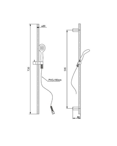 Душевой гарнитур Paini Bergamo BRCR121L12 Хром
