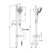 Душевой гарнитур Paini Emilia 50CR124/P15 Хром