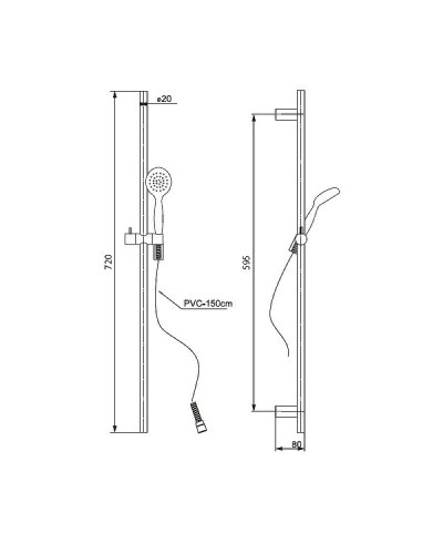Душевой гарнитур Paini Bergamo BRCR121L7 Хром