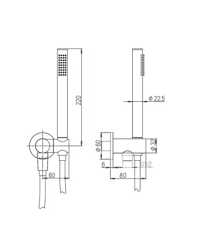 Душевой гарнитур Paini 53PZ440TTAS Черный матовый