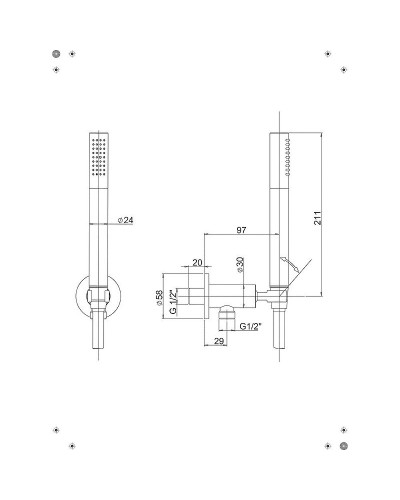 Душевой гарнитур Paini 53CR440TP4 Хром