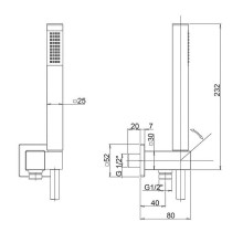 Душевой гарнитур Paini 53PZ440QQAO Черный матовый