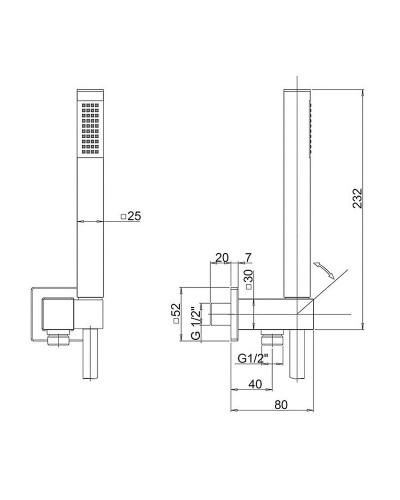 Душевой гарнитур Paini 53PZ440QQAO Черный матовый
