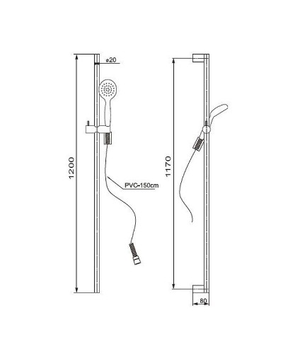 Душевой гарнитур Paini Catania CTCR121L12 Хром