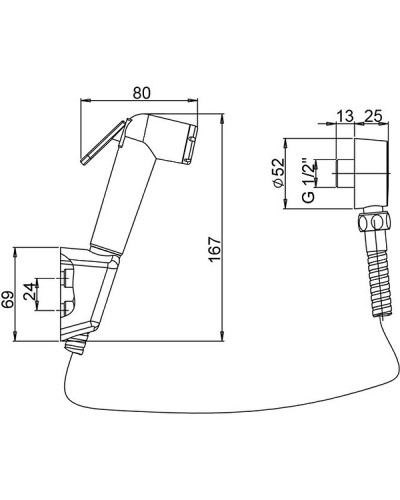 Гигиенический душ Paini Forza 53CR174KITABS Хром