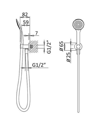 Душевой гарнитур Cezares CZR-B-KD-01 Хром
