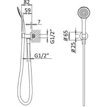 Душевой гарнитур Cezares CZR-B-KD-NOP Черный матовый