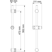 Душевая штанга WasserKRAFT A012 Хром матовый