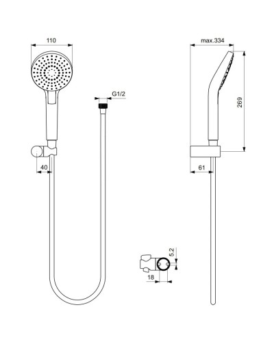 Душевой набор Ideal Standard IdealRain EVO Round L3 B2239AA