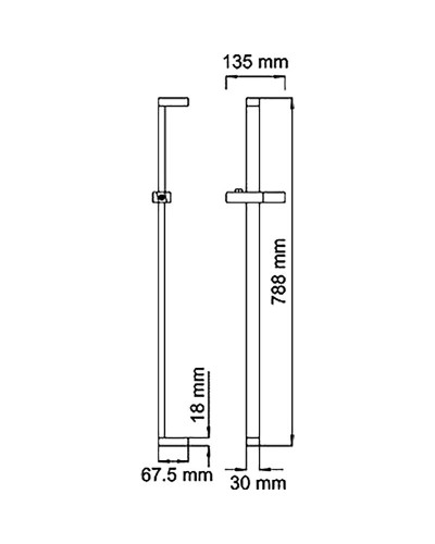 Душевая штанга WasserKRAFT A037 Хром