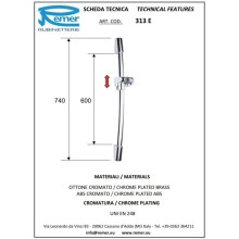 Душевая штанга 74 см Remer 313E