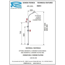 Душевая штанга 122 см Remer 318C