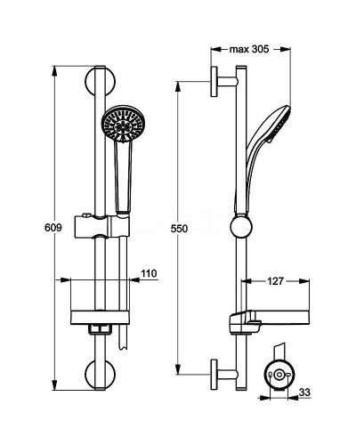 Душевой гарнитур Ideal Standard Ideal Rain Soft B9503AA Хром