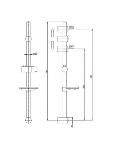 Душевой гарнитур Paini 50CR124/BBL