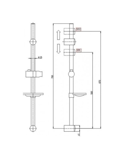 Душевой гарнитур Paini 50CR124/CBL