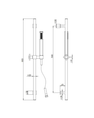 Душевой гарнитур Paini 50CR129/P6
