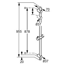 Душевая штанга 95,5 см Kludi A-QA 6564105-00