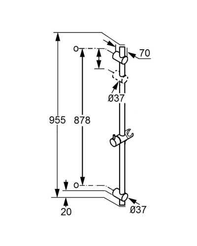 Душевая штанга 95,5 см Kludi A-QA 6564105-00