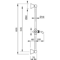 Душевой гарнитур Cezares Lord-SD-03/24-Bi Золото 24 карат