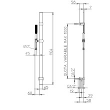 Душевой гарнитур Bossini Apice D48088.073 Черный матовый