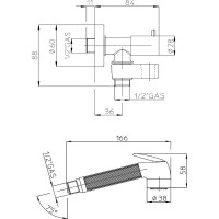 Гигиенический душ с запорным вентилем Bossini Nikita Gom E57004B.030 Хром