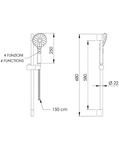 Душевой гарнитур Remer 315L318MP Хром