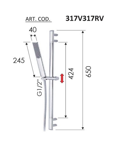 Душевой гарнитур Remer 317V317RV Хром