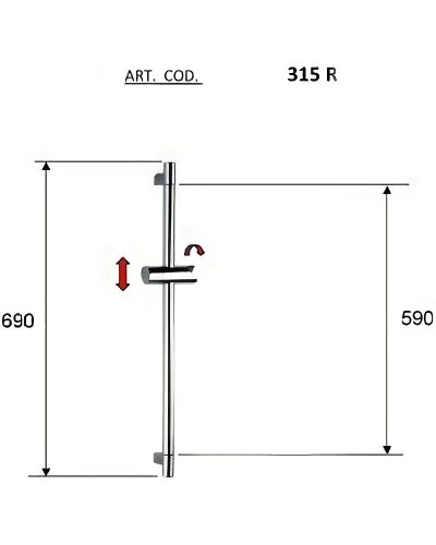 Душевая штанга Remer 315R Хром